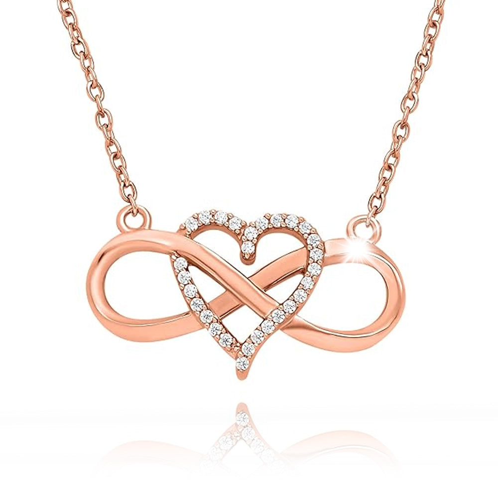 Infinite Heart Rose Gold Pendants