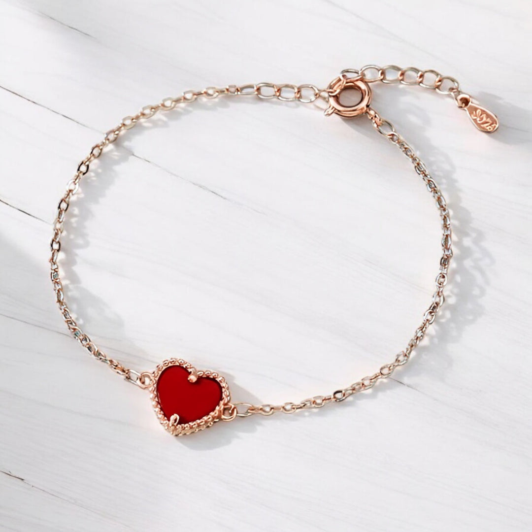 Minimal Black Heart Chain Anklet