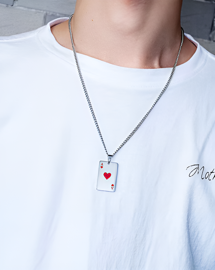Ace of Hearts Pendant Necklace