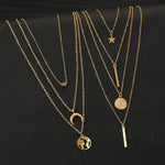 Load image into Gallery viewer, Minimalist Gold Layered Necklace Set Combo
