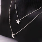 Load image into Gallery viewer, Double Layer Moon and Star Necklace
