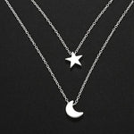 Load image into Gallery viewer, Double Layer Moon and Star Necklace
