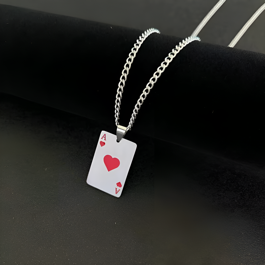 Ace of Hearts Pendant Necklace