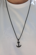 Load image into Gallery viewer, Black Anchor Pendant Chain
