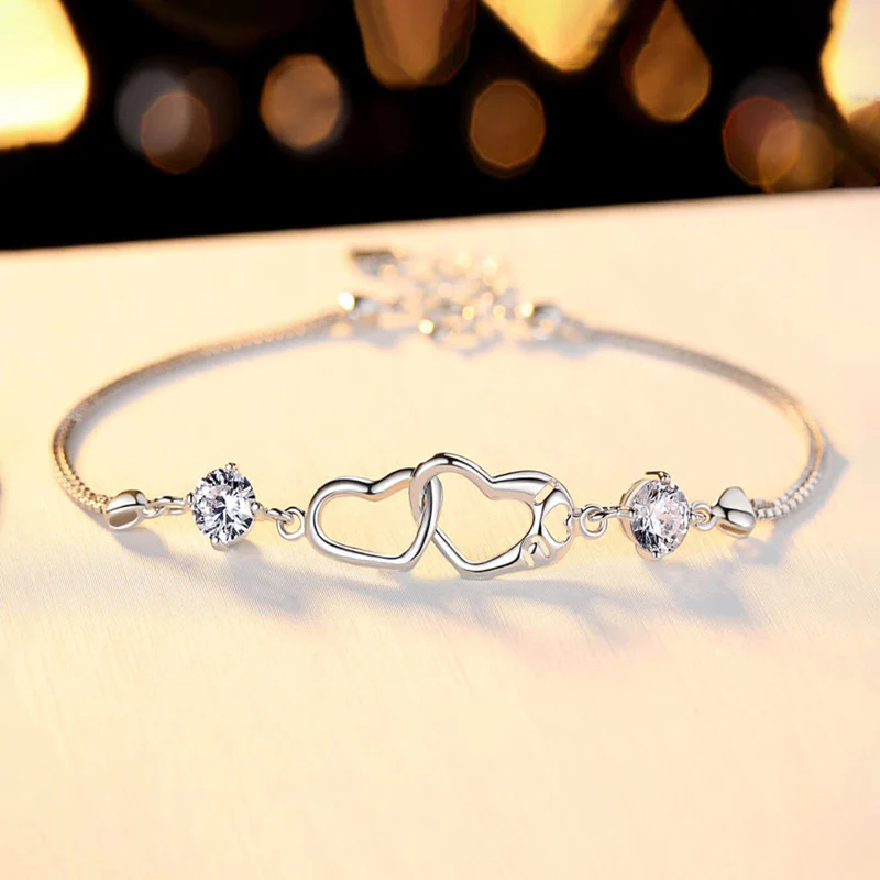 Love Hearts Silver Bracelet