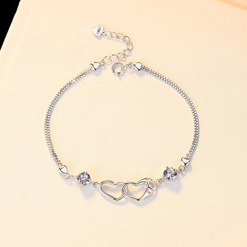 Love Hearts Silver Bracelet
