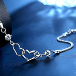 Load image into Gallery viewer, Love Hearts Silver Bracelet
