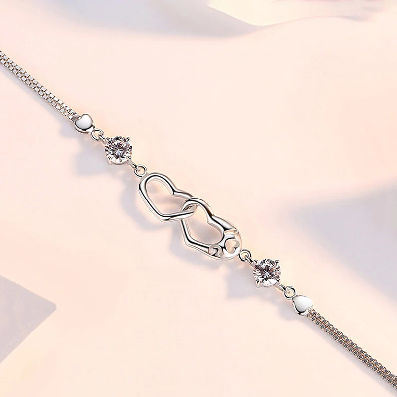 Love Hearts Silver Bracelet