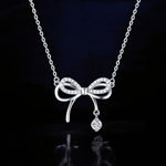 Load image into Gallery viewer, Silver Bow Necklace
