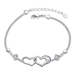 Load image into Gallery viewer, Love Hearts Silver Bracelet
