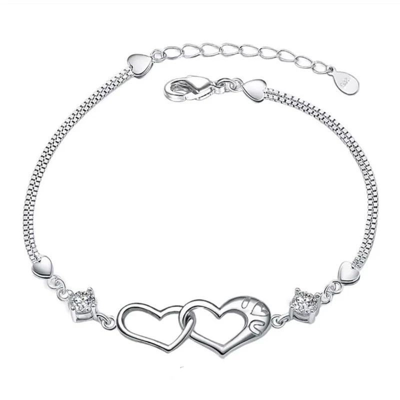Love Hearts Silver Bracelet