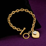Load image into Gallery viewer, Gold Plated Heart Charm Bracelet
