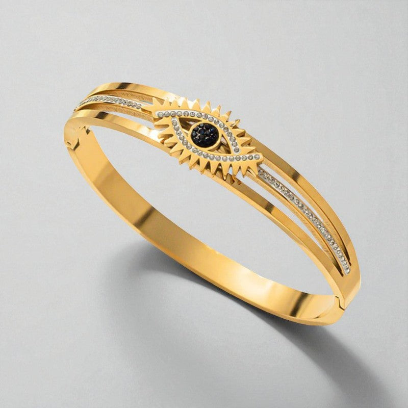 Sparkling Evil Eye Cuff Bracelet