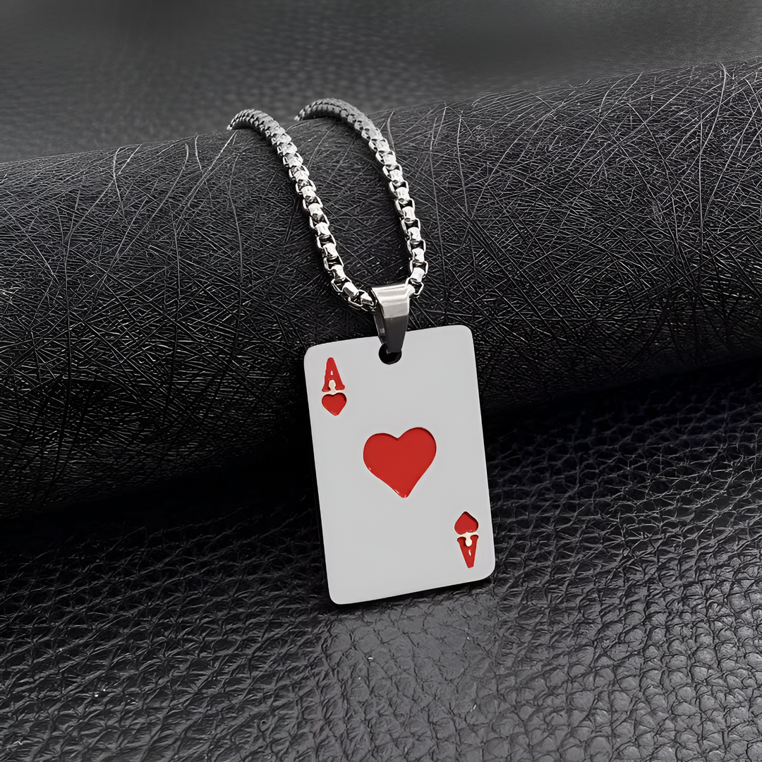 Ace of Hearts Pendant Necklace