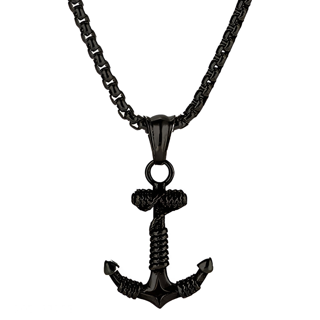 Black Anchor Pendant Chain
