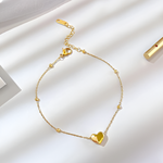 Load image into Gallery viewer, Dainty Gold Heart Charm Anklet
