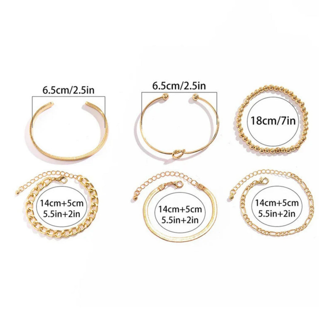 Minimalist Stackable Set of 6 Bracelet