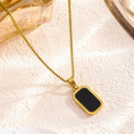 Load image into Gallery viewer, Black Rectangular Pendant Necklace

