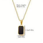 Load image into Gallery viewer, Black Rectangular Pendant Necklace
