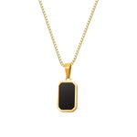 Load image into Gallery viewer, Black Rectangular Pendant Necklace
