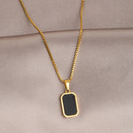 Load image into Gallery viewer, Black Rectangular Pendant Necklace
