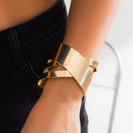 Load image into Gallery viewer, Modern Glamour Gold Cuff Bracelet
