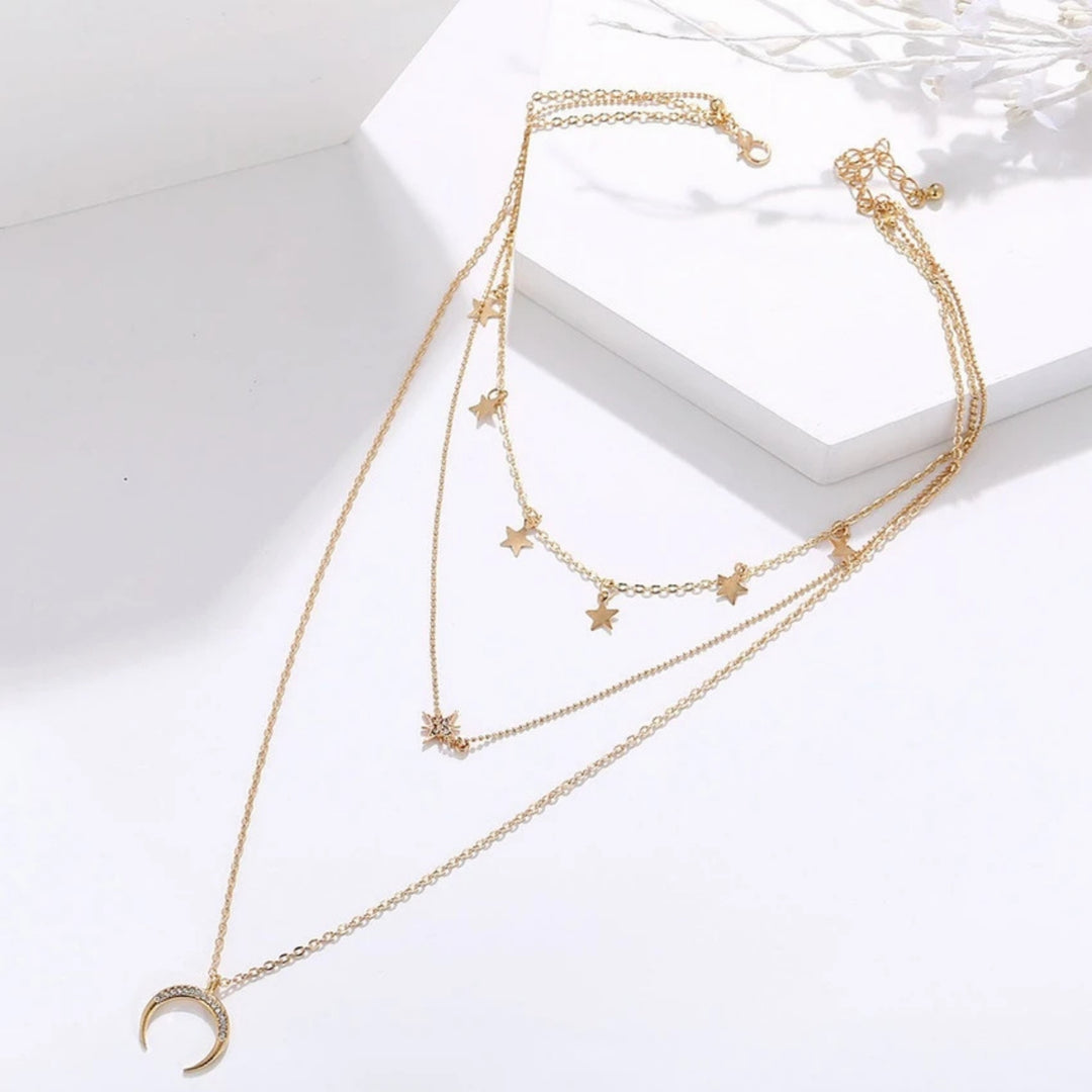 Moon & Star Layered Necklace