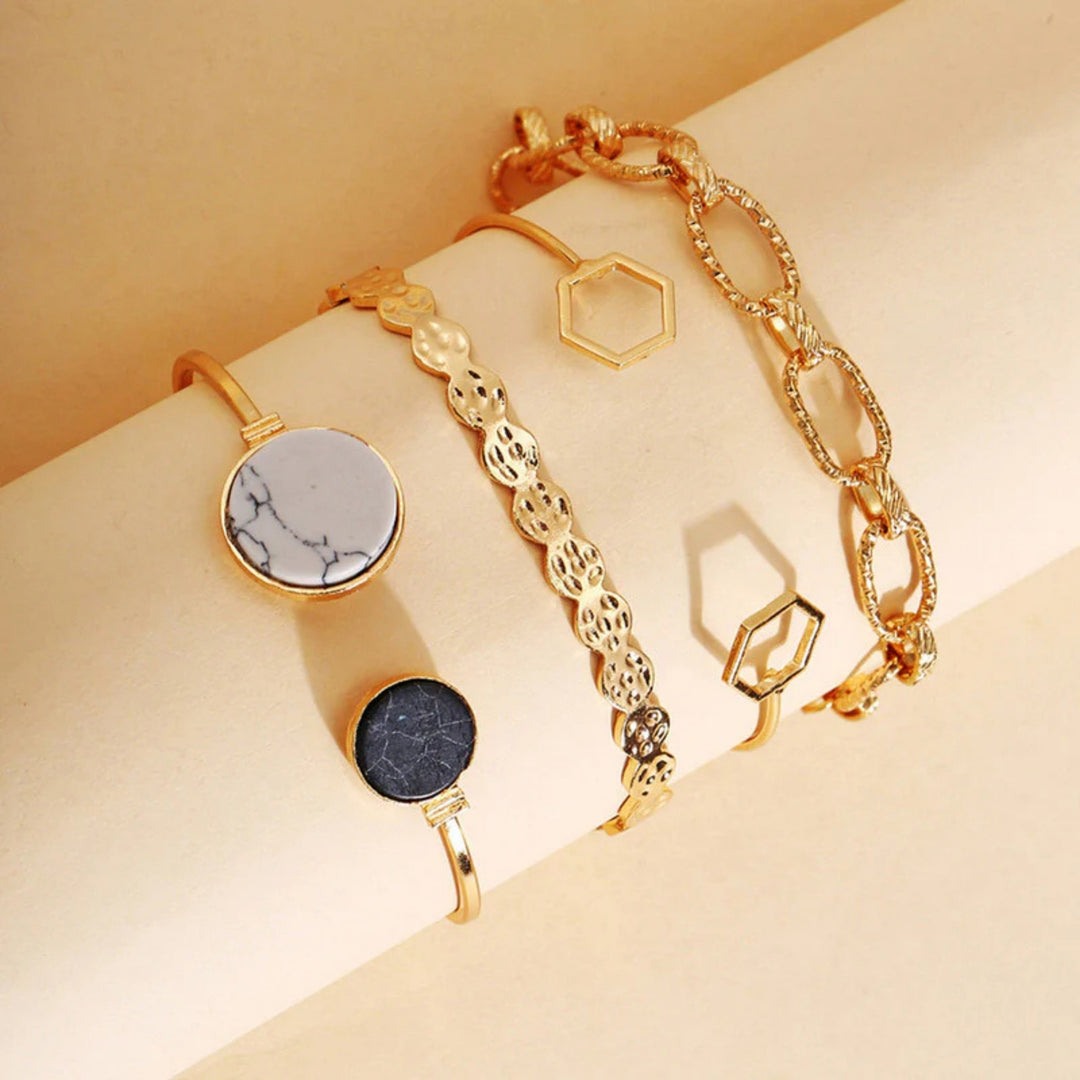Boho Gold Bracelet Pack - 4 PC Set