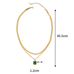 Load image into Gallery viewer, Gold Layered Necklace with Green Stone
