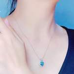 Load image into Gallery viewer, Dainty Blue Gemstone Heart Necklace
