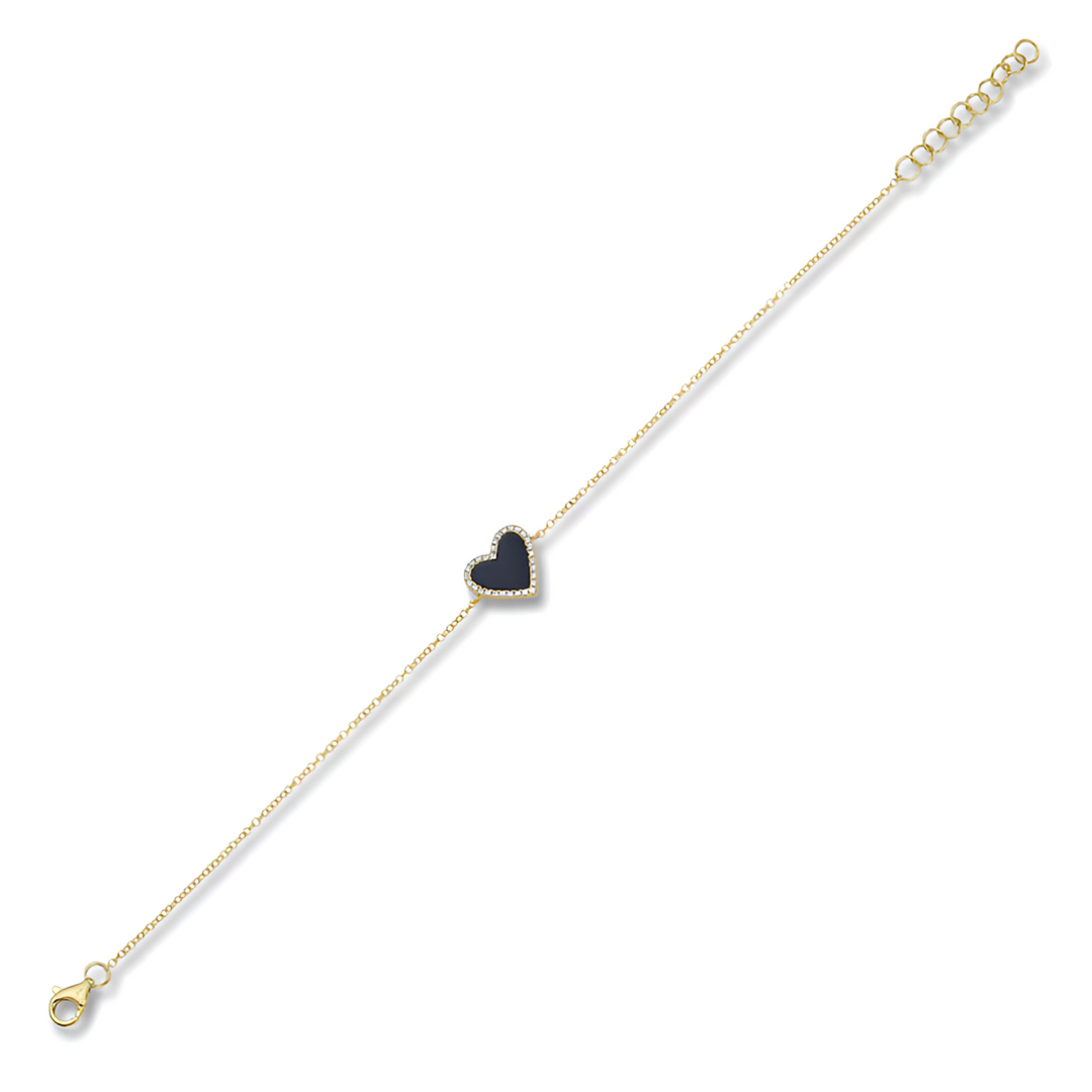 Minimal Black Heart Chain Anklet