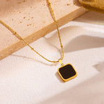 Load image into Gallery viewer, Black Square Pendant Necklace
