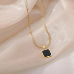 Load image into Gallery viewer, Black Square Pendant Necklace
