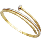 Load image into Gallery viewer, Gold Nail Design Bangle Bracelet
