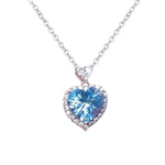 Load image into Gallery viewer, Dainty Blue Gemstone Heart Necklace
