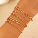 Load image into Gallery viewer, Stackable Set of 5 Gold Bracelets
