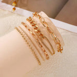 Load image into Gallery viewer, Stackable Set of 5 Gold Bracelets
