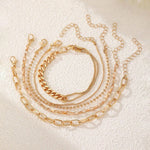 Load image into Gallery viewer, Stackable Set of 5 Gold Bracelets
