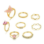 Load image into Gallery viewer, Stackable Gold Rings for Women - 8 Piece Set

