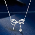Load image into Gallery viewer, Silver Bow Necklace

