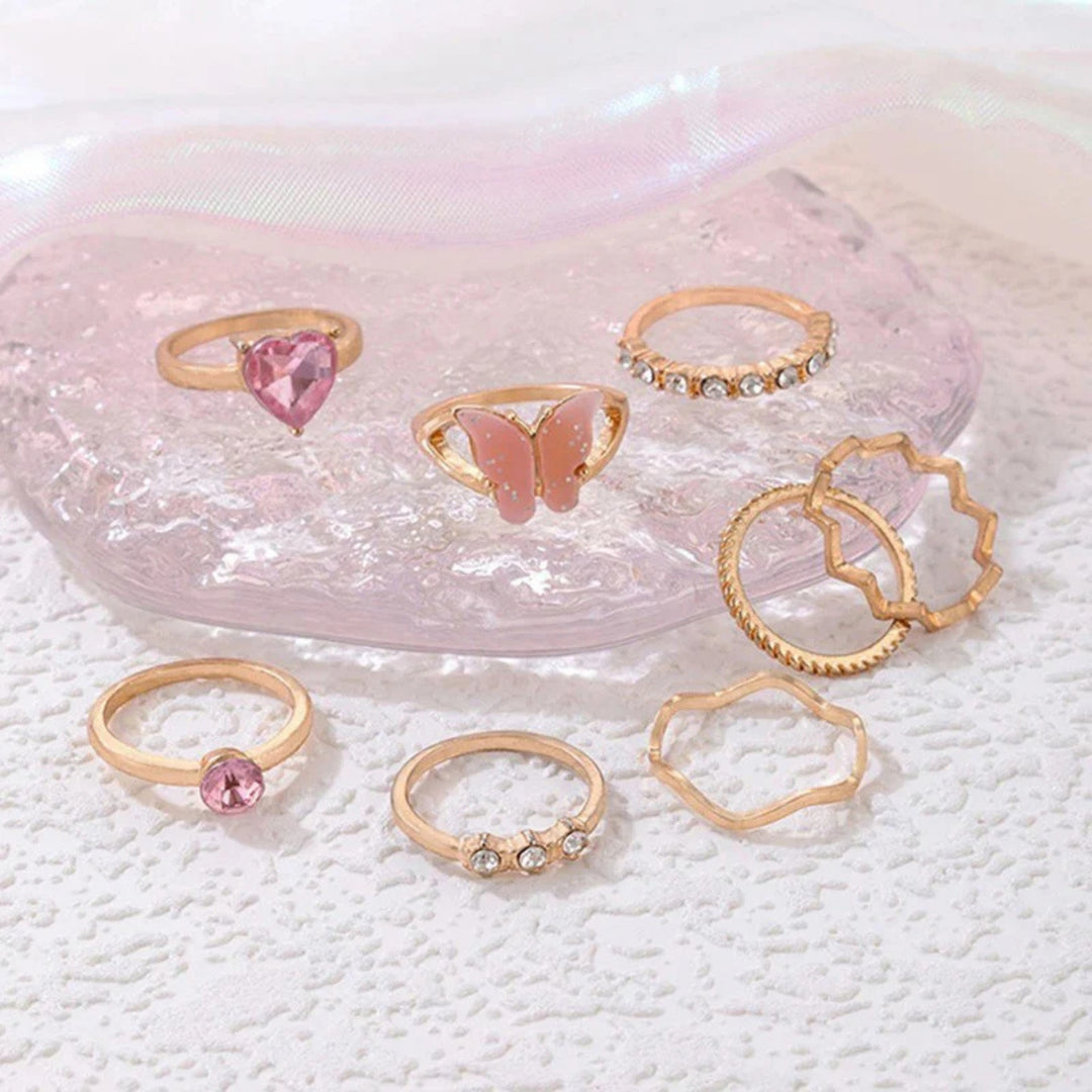 Stackable Gold Rings for Women - 8 Piece Set