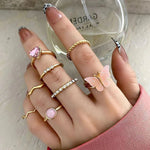Load image into Gallery viewer, Stackable Gold Rings for Women - 8 Piece Set
