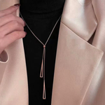 Load image into Gallery viewer, Rose Gold Geometric Y-Necklace

