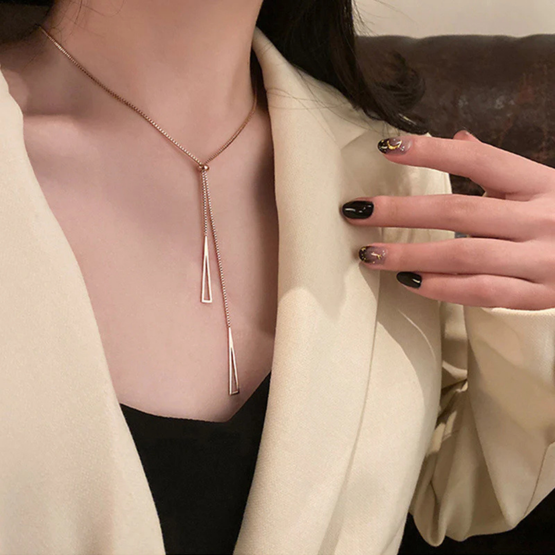 Rose Gold Geometric Y-Necklace