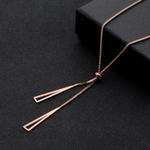 Load image into Gallery viewer, Rose Gold Geometric Y-Necklace
