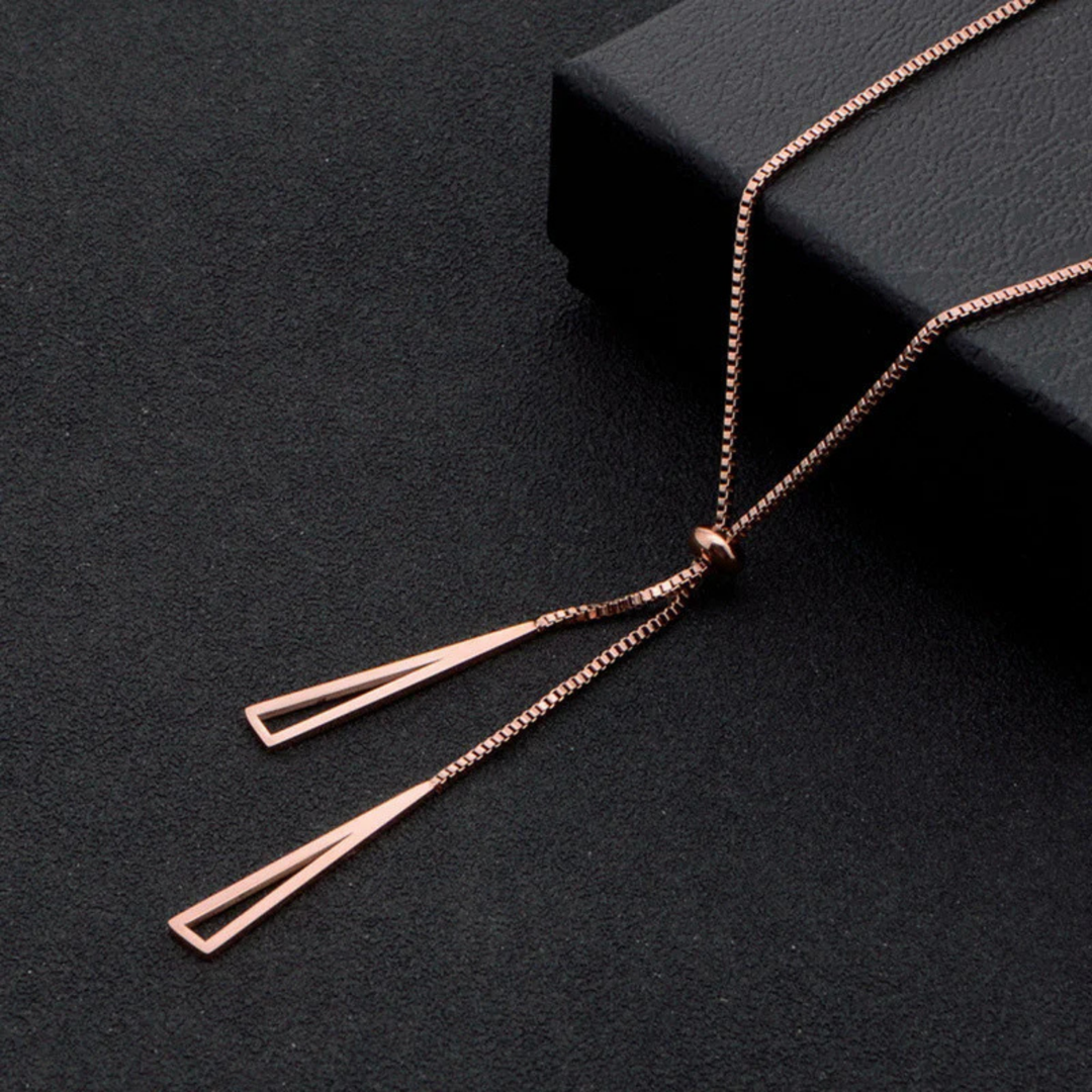 Rose Gold Geometric Y-Necklace