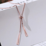 Load image into Gallery viewer, Rose Gold Geometric Y-Necklace
