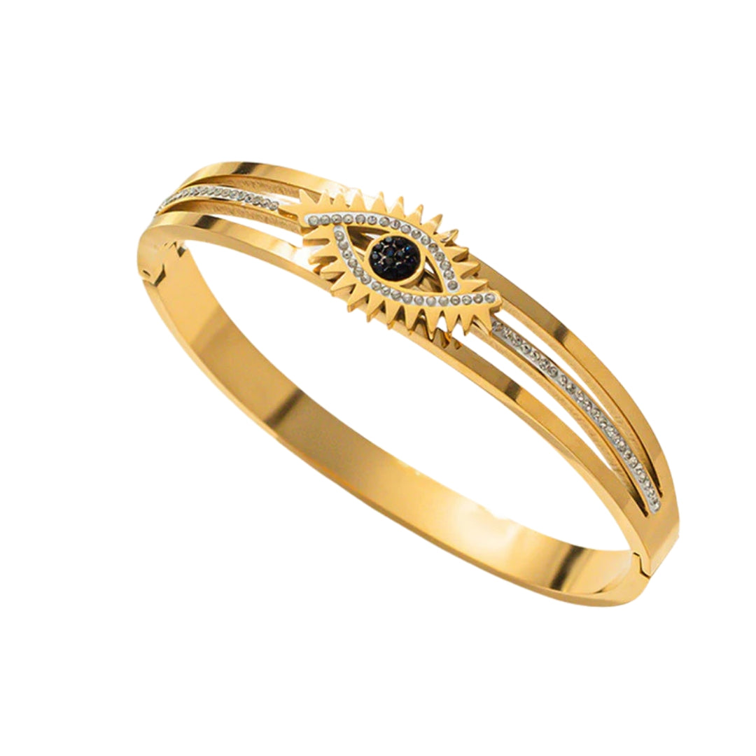 Sparkling Evil Eye Cuff Bracelet