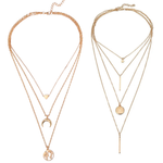 Load image into Gallery viewer, Minimalist Gold Layered Necklace Set Combo

