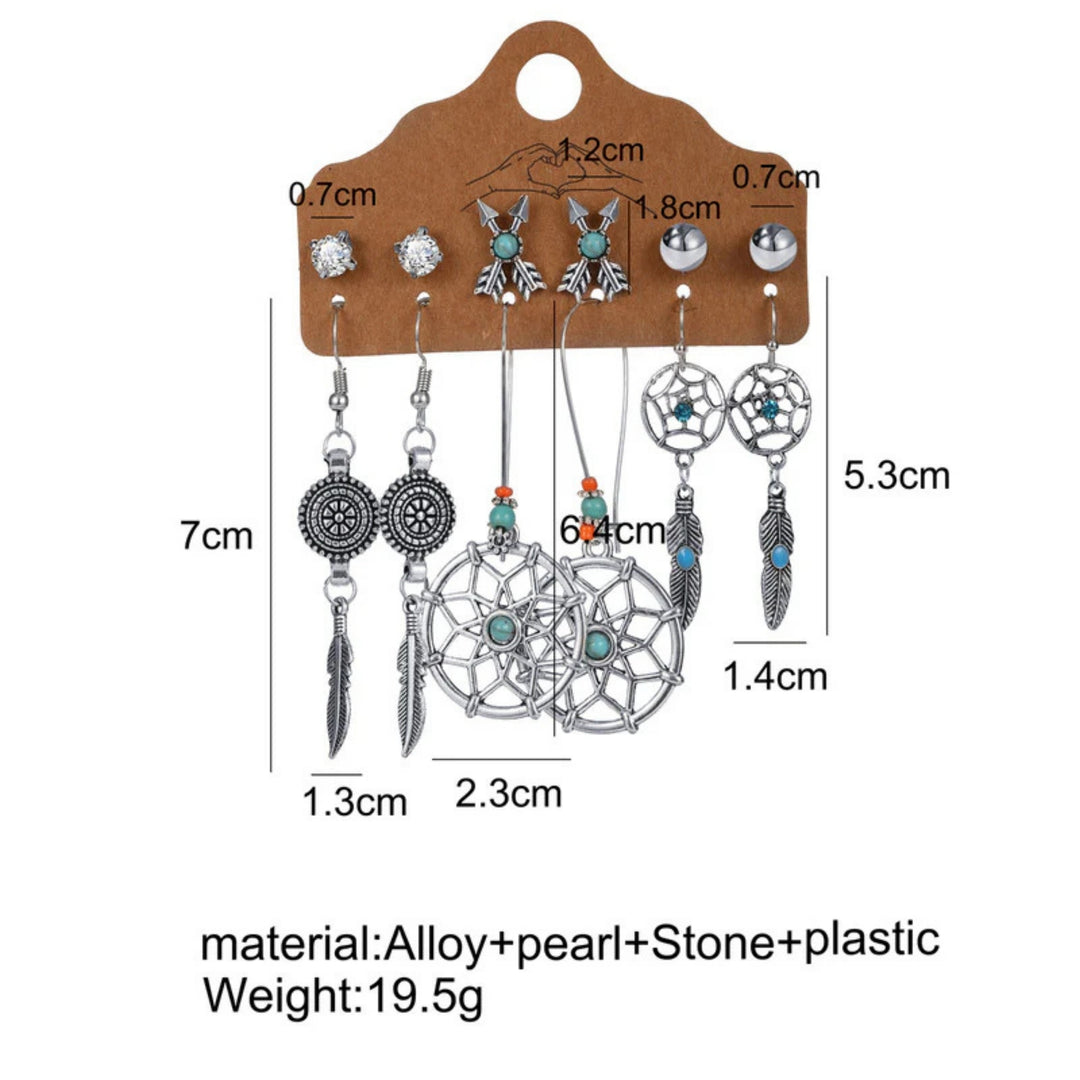 Dream Catcher Earring Set of 6